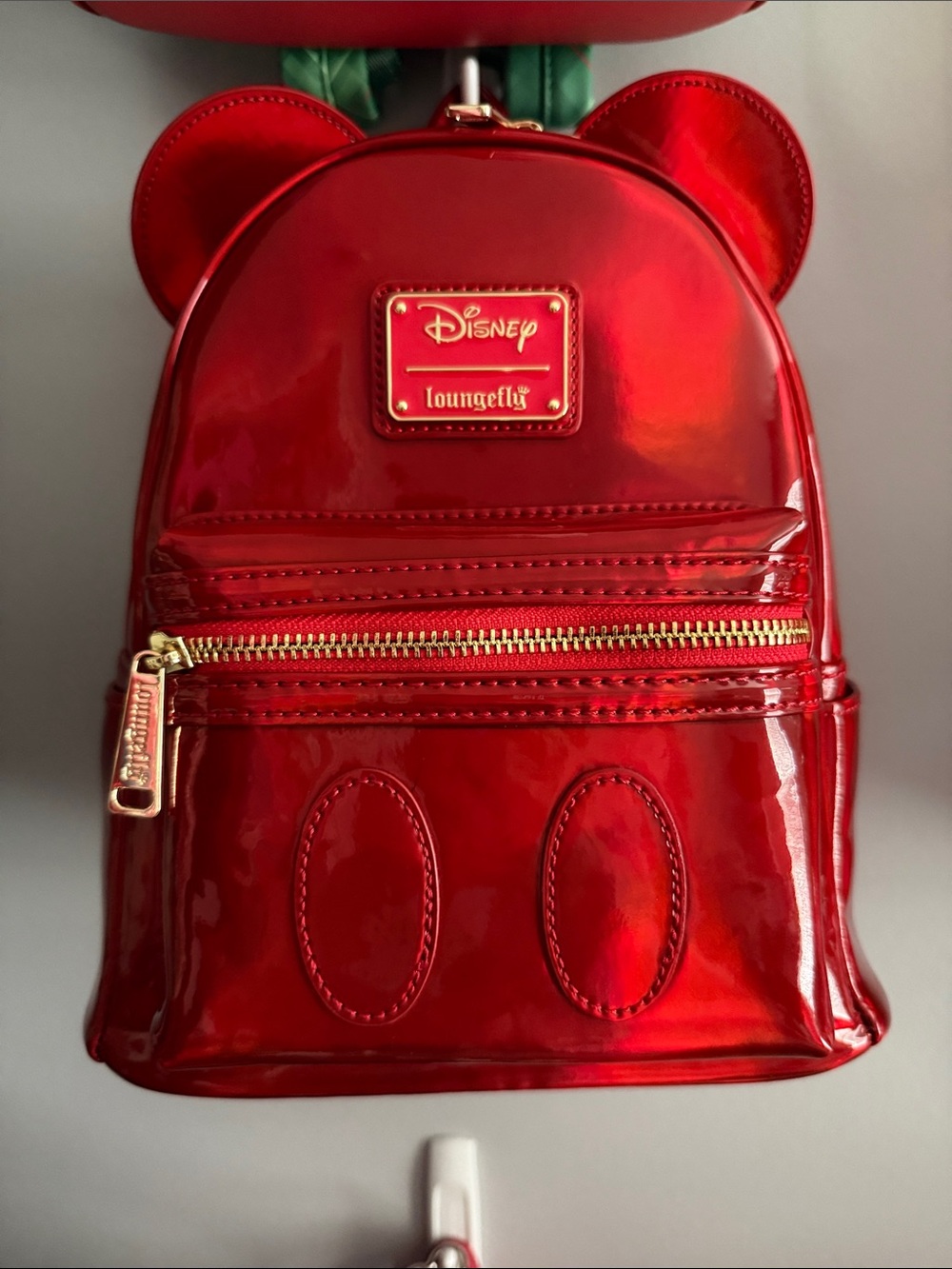 Loungefly Red Oil Slick Mouse Ear Mini Backpack